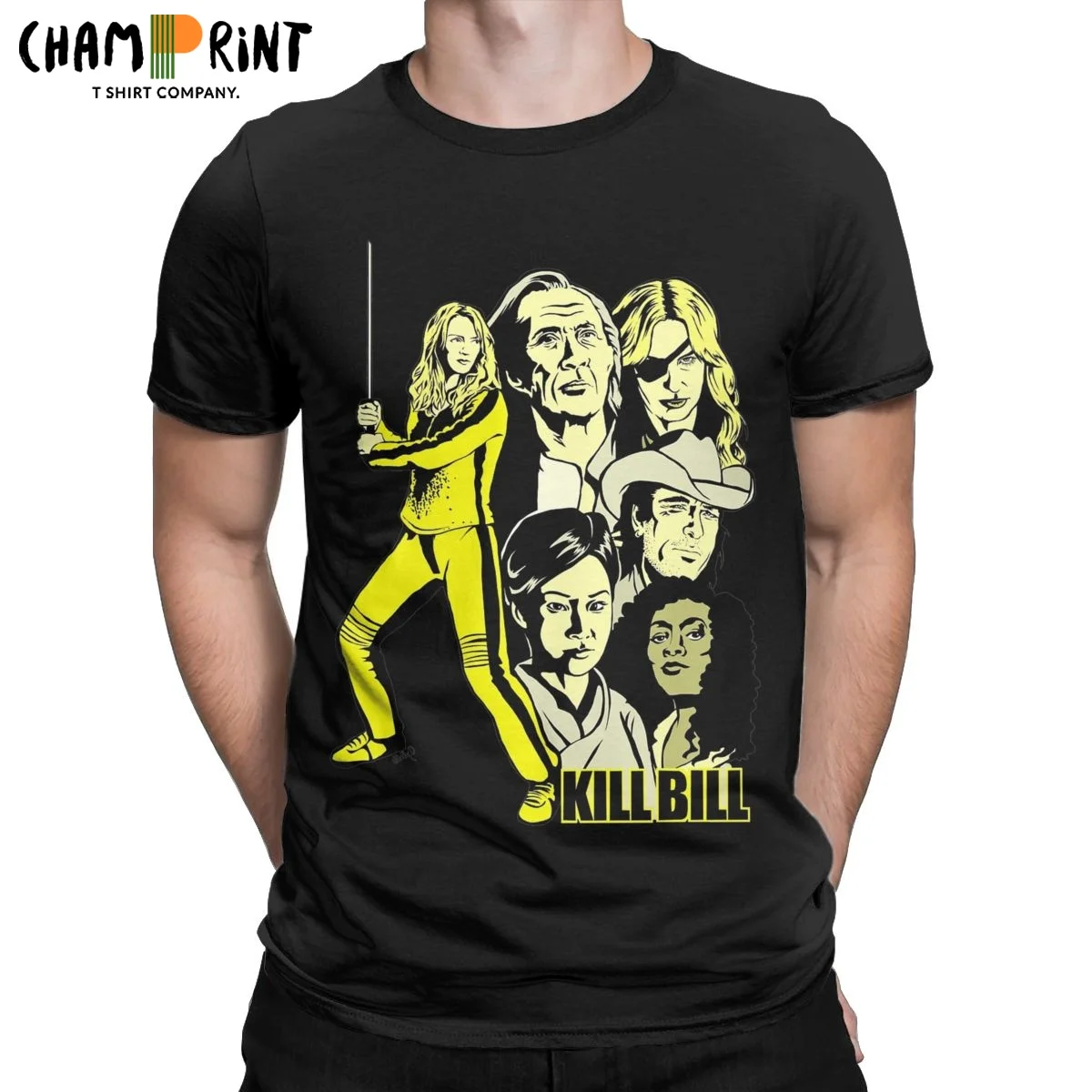 

Men T-Shirt Kill Bill Amazing Cotton Tee Shirt Short Sleeve Quentin Movie Uma Thurman Lucy Liu T Shirt Crew Neck Tops Printed