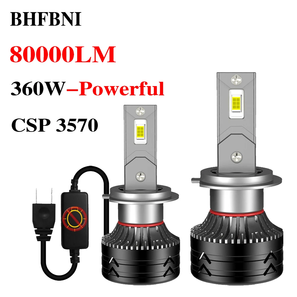 BHFBNI H7 Lamp 360W 6500k 80000LM HB3 HB4 9005 9006 H1 H8 H4 H11 H9 Powerful Bulb Led Car Canbus Headlight Fog Light CSP 3570
BHFBNI H7 Lamp 360W 6500k 80000LM HB3 HB4 9005 9006 H1 H8 H4 H11 H9 Powerful Bulb Led Car Canbus Headlight Fog Light CSP 3570