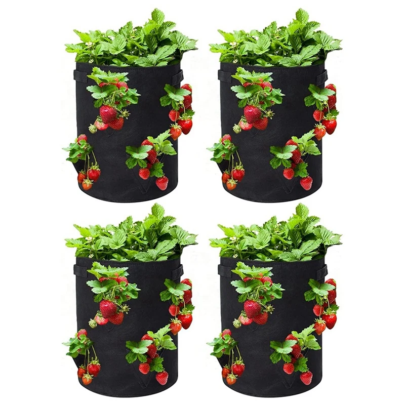 Strawberry Planter, Strawberry Grow Bags 4 Pack 10 Gallon With 8 Side Grow Pockets, Reinforce Handle Strawberry Planters
Strawberry Planter, Strawberry Grow Bags 4 Pack 10 Gallon With 8 Side Grow Pockets, Reinforce Handle Strawberry Planters
