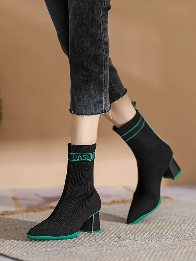 2022 Fashion Leisure Autumn Winter New Women's Ankle Boots Pointed Knitted Elastic Cloth Coarse Heel Solid Color Boots
2022 Fashion Leisure Autumn Winter New Women's Ankle Boots Pointed Knitted Elastic Cloth Coarse Heel Solid Color Boots