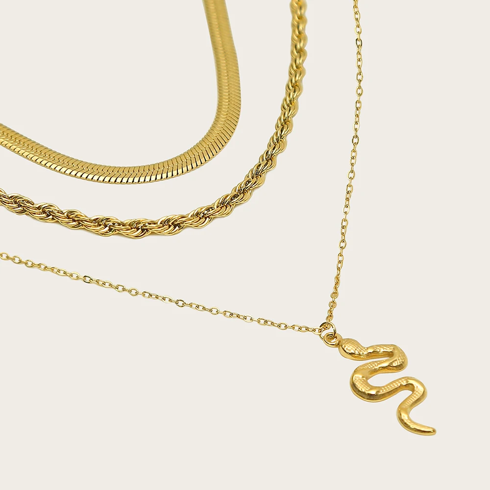 YACHAN Gold Plated Stainless Steel Snake Chains Pendant Necklaces for Women Punk Vintage Choker Waterproof Jewelry Gift
YACHAN Gold Plated Stainless Steel Snake Chains Pendant Necklaces for Women Punk Vintage Choker Waterproof Jewelry Gift