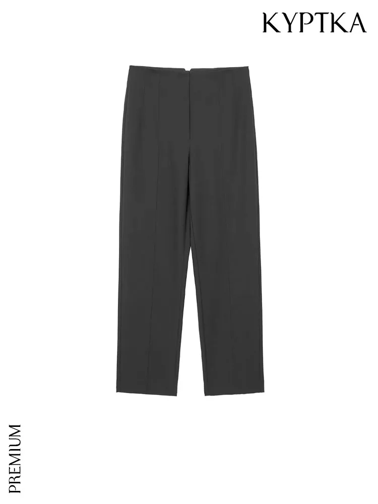 KYPTKA Women Fashion Full Length Straight Pants Vintage High Waist Zipper Fly Female Trousers Mujer
KYPTKA Women Fashion Full Length Straight Pants Vintage High Waist Zipper Fly Female Trousers Mujer
