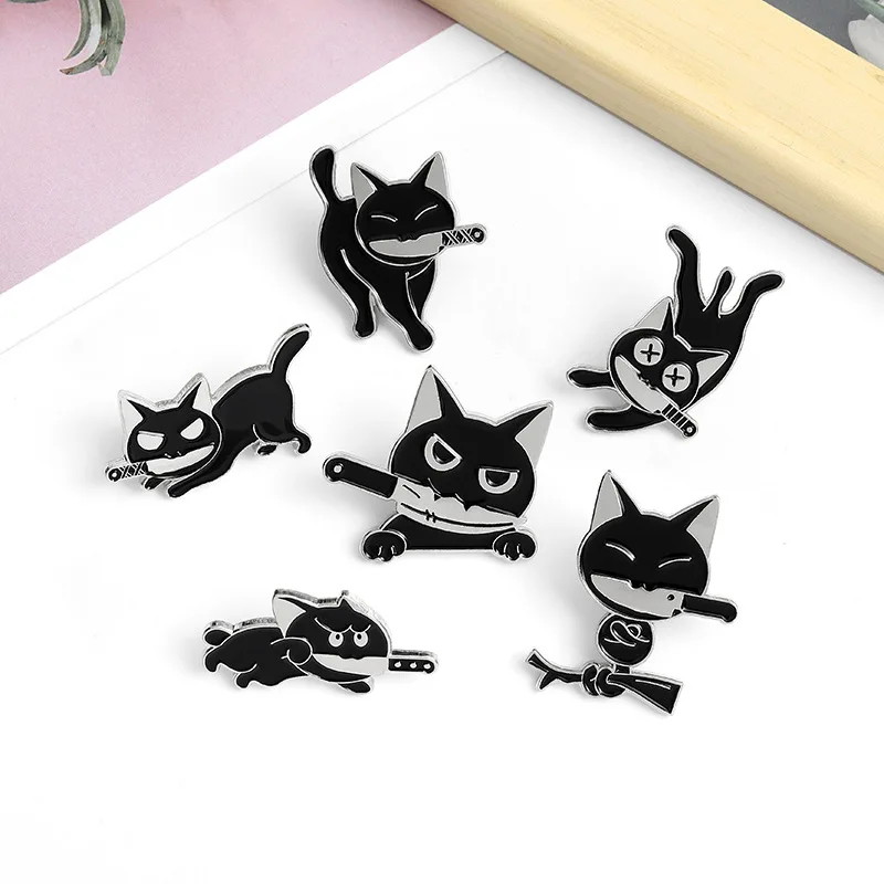Killer Cat Enamel Pins Funny Animal Kitten Knife Badge for Shirt Coat Lapel Pin Cartoon Brooches Jewelry Gifts for Friend Kids
Killer Cat Enamel Pins Funny Animal Kitten Knife Badge for Shirt Coat Lapel Pin Cartoon Brooches Jewelry Gifts for Friend Kids