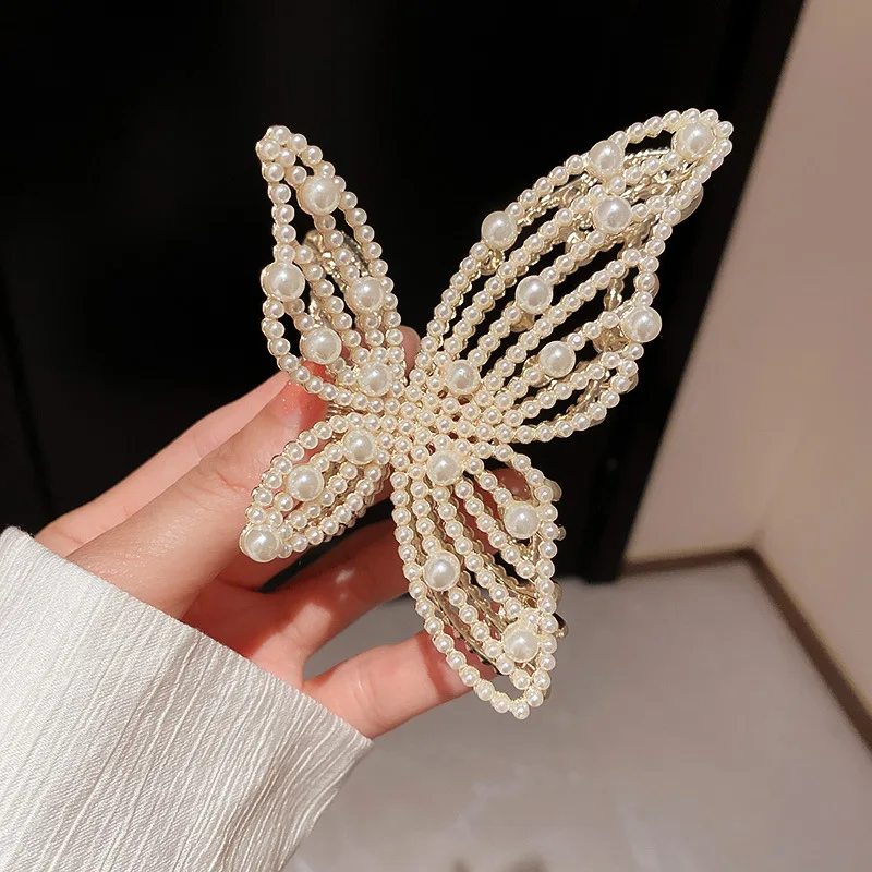 Minar French Spark Rhinestones White Faux Pearls Hair Claws for Women Femme Gold Color Alloy Hollow Butterfly Wings Shark Clips
Minar French Spark Rhinestones White Faux Pearls Hair Claws for Women Femme Gold Color Alloy Hollow Butterfly Wings Shark Clips