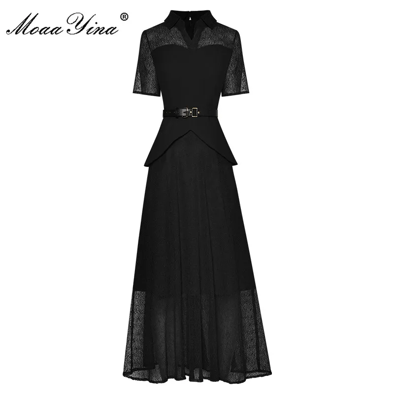 MoaaYina Fashion Designer Summer dress Women's Dress V-Neck Short Sleeve Lace-up Solid Color Commuting Dresses
MoaaYina Fashion Designer Summer dress Women's Dress V-Neck Short Sleeve Lace-up Solid Color Commuting Dresses