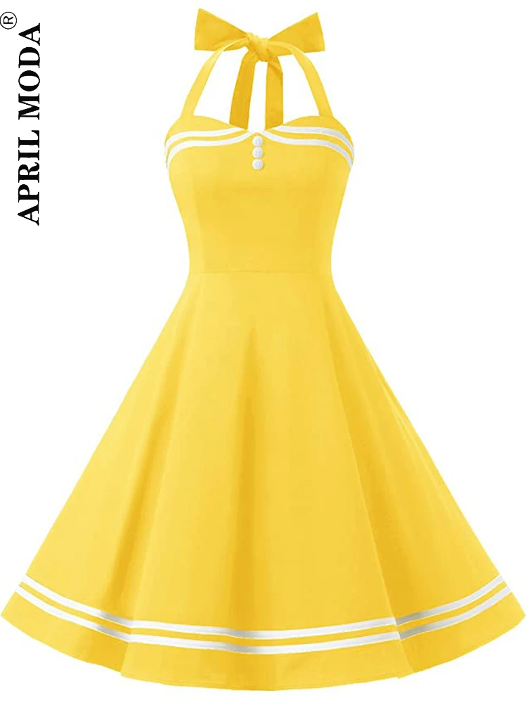 2022 Sexy Women Polka Dot Swing Party Dress Halter Blue Cotton A Line 60s 50s Pin Up Retro Vintage Rockabilly Jurk with Pocket
2022 Sexy Women Polka Dot Swing Party Dress Halter Blue Cotton A Line 60s 50s Pin Up Retro Vintage Rockabilly Jurk with Pocket