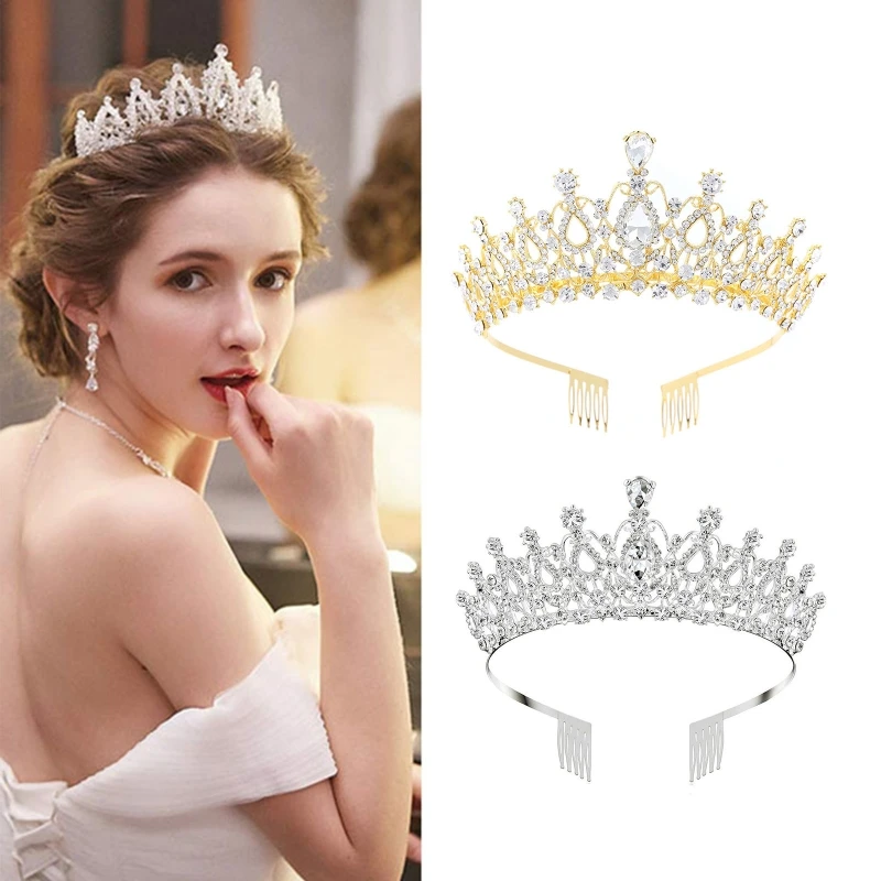 Rhinestone Queen Tiara Crystal Crowns And Tiaras With Comb Headband Wedding Tiaras For Bride Princess Crown
Rhinestone Queen Tiara Crystal Crowns And Tiaras With Comb Headband Wedding Tiaras For Bride Princess Crown