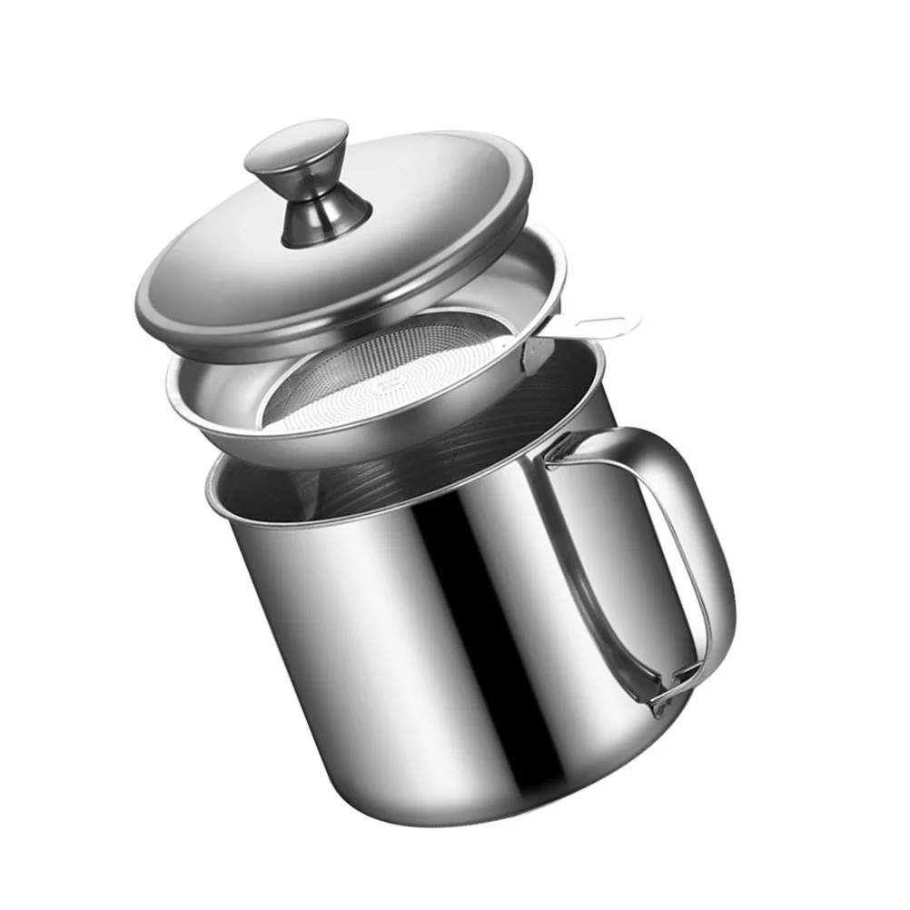 Stainless Steel Grease Strainer Oil Soup Separator Convenient Multi-use Oil Filter Pot for Home Kitchen Gadget (Silver)
Stainless Steel Grease Strainer Oil Soup Separator Convenient Multi-use Oil Filter Pot for Home Kitchen Gadget (Silver)
