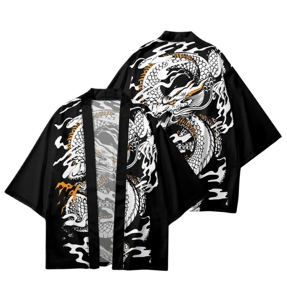 Chinese Cartoon Dragon Printed Men Women Black Kimono Beach Shorts Streetwear Loose Japanese Shirt Haori Cardigan Cosplay Yukat
Chinese Cartoon Dragon Printed Men Women Black Kimono Beach Shorts Streetwear Loose Japanese Shirt Haori Cardigan Cosplay Yukat