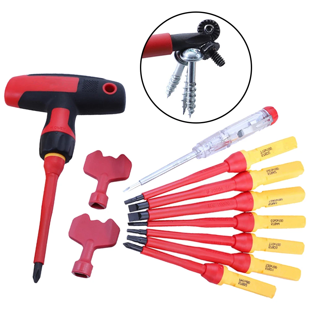 T-shaped Screwdriver Setcross Head Insulated Handle HRC52-54 1000V Multi-functional Manual Tools For Electrician Repairing Tools
T-shaped Screwdriver Setcross Head Insulated Handle HRC52-54 1000V Multi-functional Manual Tools For Electrician Repairing Tools