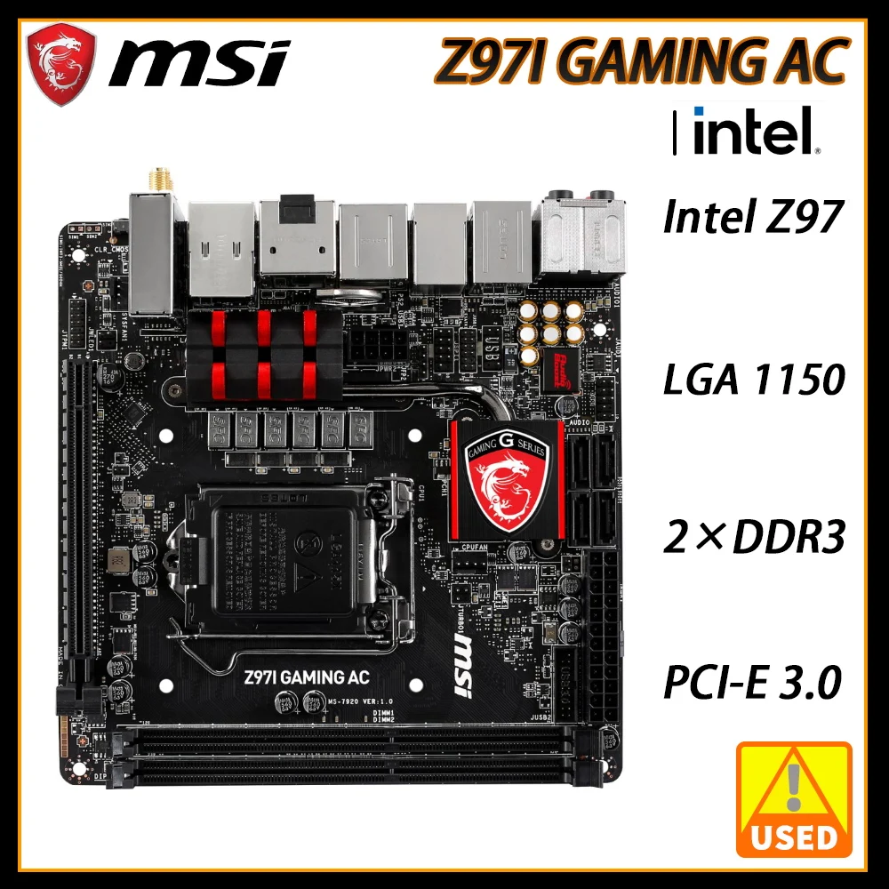 MSI Z97I GAMING AC LGA 1150 DDR3 3200(OC)MHz Bluetooth 4.0 PCI-E 3.0 SATAIII USB3.0 HDMI Display Port WiFi Mini-ITX Motherboard
MSI Z97I GAMING AC LGA 1150 DDR3 3200(OC)MHz Bluetooth 4.0 PCI-E 3.0 SATAIII USB3.0 HDMI Display Port WiFi Mini-ITX Motherboard