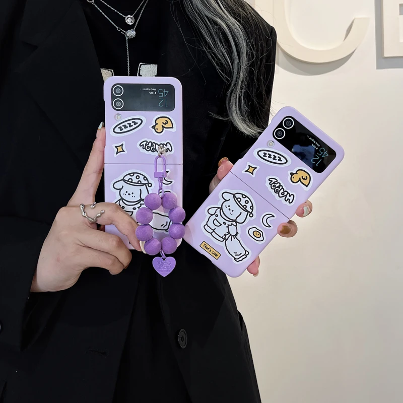 Funda Case for Samsung Galaxy Z Flip 4 Z Flip 3 PC Hard Purple Hat Dog Bead Bracelet Shockproof Protetcion Phone Case Cover 
Funda Case for Samsung Galaxy Z Flip 4 Z Flip 3 PC Hard Purple Hat Dog Bead Bracelet Shockproof Protetcion Phone Case Cover