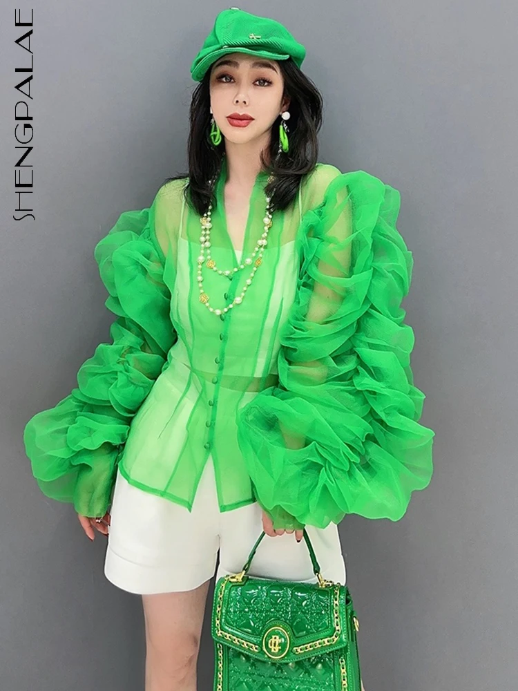 SHENGPALAE Fashion Casual Lightweight Chiffon Shirt Women's 2023 Summer New Beautiful Elegant Bubble Sleeve Tops Blouse 5R2010
SHENGPALAE Fashion Casual Lightweight Chiffon Shirt Women's 2023 Summer New Beautiful Elegant Bubble Sleeve Tops Blouse 5R2010