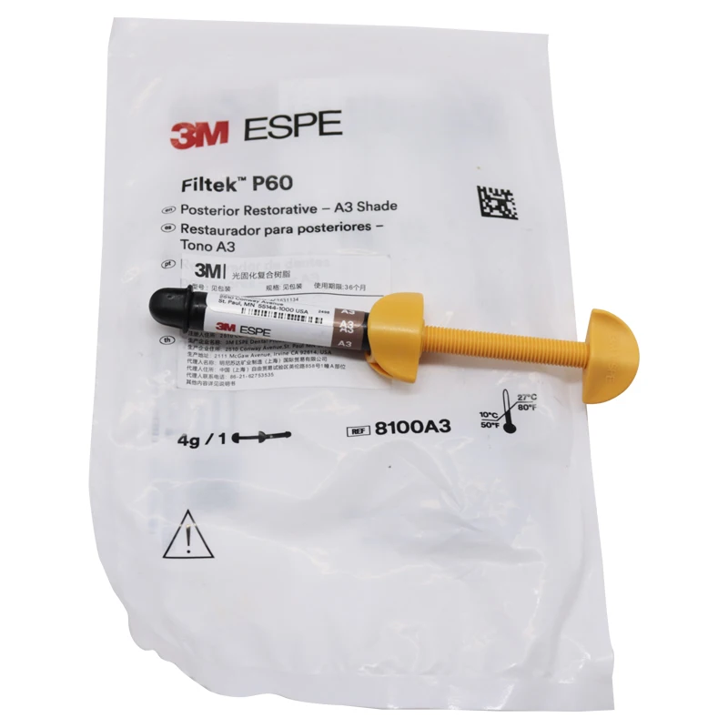 4g/1 Dental Filling Materials 3M ESPE Filtek P60 Posterior Restorative A3 Shade 8100A3 Dental Supply
4g/1 Dental Filling Materials 3M ESPE Filtek P60 Posterior Restorative A3 Shade 8100A3 Dental Supply