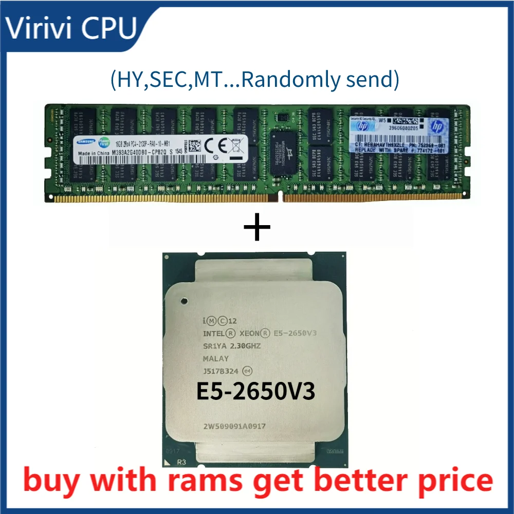 DDR4 16G Server ram 2133Mhz with E5-2650V3 Processor SR1YA 2.3Ghz 10 Core 105W Socket LGA 2011-3 CPU
DDR4 16G Server ram 2133Mhz with E5-2650V3 Processor SR1YA 2.3Ghz 10 Core 105W Socket LGA 2011-3 CPU