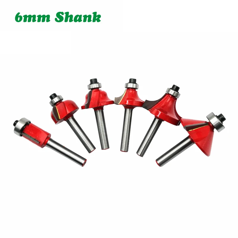 6PC/Set 6MM Shank Milling Cutter Wood Carving Woodworking Flush Trim Router Bit Beading Bit Corner Round Cove Tungsten Carbide
6PC/Set 6MM Shank Milling Cutter Wood Carving Woodworking Flush Trim Router Bit Beading Bit Corner Round Cove Tungsten Carbide