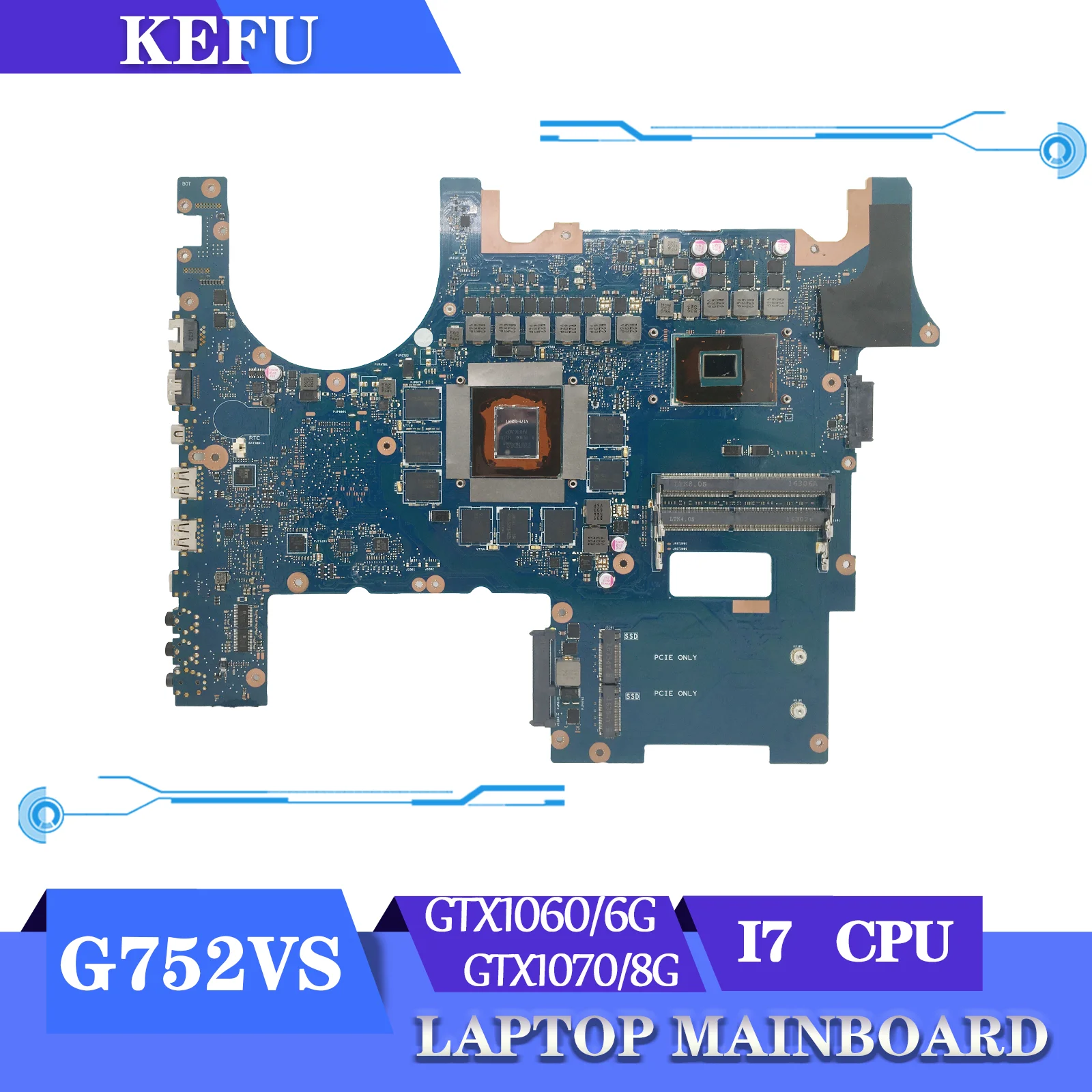 KEFU Notebook Mainboard For ASUS ROG G752VS G752VM G752VSK Laptop Motherboard I7-7700HQ I7-6820HK GTX1060/6G GTX1070/8G DDR4
KEFU Notebook Mainboard For ASUS ROG G752VS G752VM G752VSK Laptop Motherboard I7-7700HQ I7-6820HK GTX1060/6G GTX1070/8G DDR4