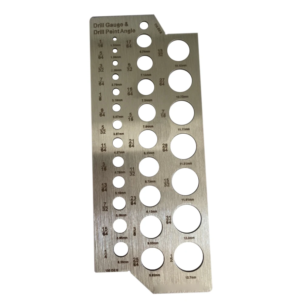 Drill Diameter Measuring Gauge 127x51x1mm Stainless Steel Silver Drill Bit 1.59-12.7mm Drill Bit Gauge Measuring Tool
Drill Diameter Measuring Gauge 127x51x1mm Stainless Steel Silver Drill Bit 1.59-12.7mm Drill Bit Gauge Measuring Tool