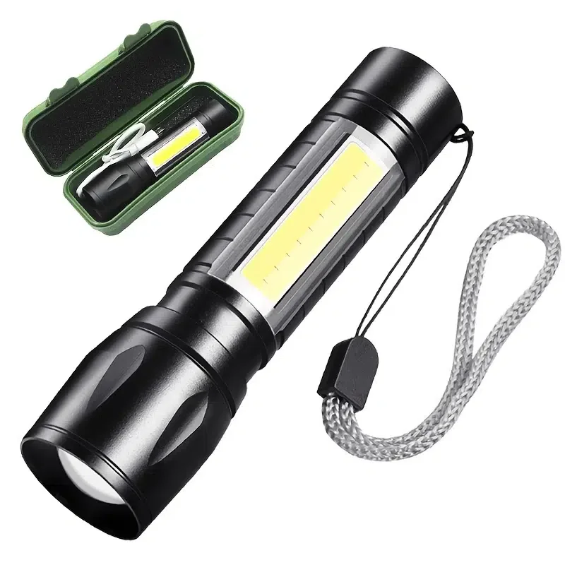 HMTX Aluminum Alloy USB Flashlight, Rechargeable LED Mini Telescopic Zoom Flashlight 120L With Side Light 100m/328ft Glare
HMTX Aluminum Alloy USB Flashlight, Rechargeable LED Mini Telescopic Zoom Flashlight 120L With Side Light 100m/328ft Glare