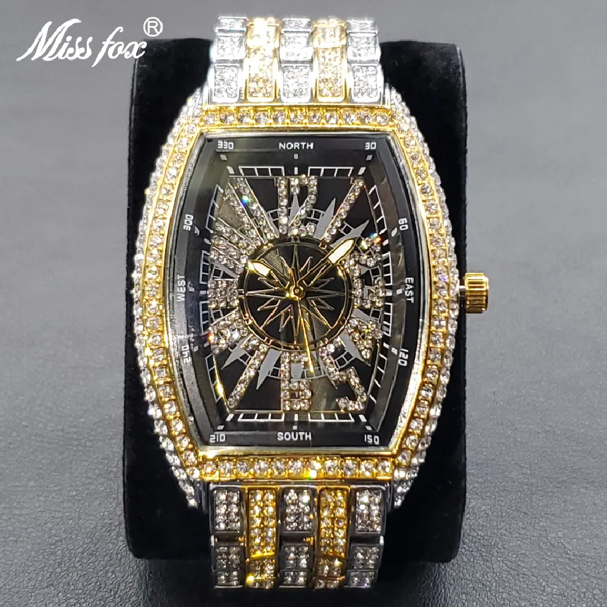 Luxury Brand Tonneau Watch For Men Trendy Full Diamond Jewelry Quartz Montre Homme Hip Hop Rapper Style Ice Out Black Dial Clock
Luxury Brand Tonneau Watch For Men Trendy Full Diamond Jewelry Quartz Montre Homme Hip Hop Rapper Style Ice Out Black Dial Clock