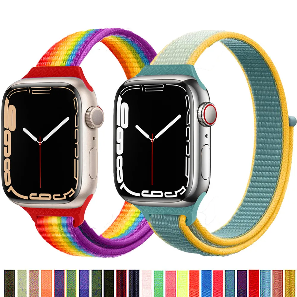 Тонкий нейлоновый ремешок для Apple watch band 44 мм 40 мм 45 мм/41 мм 42 мм 38 мм, браслет для смарт-часов iWatch Series 5 3 4 se 6 7
Тонкий нейлоновый ремешок для Apple watch band 44 мм 40 мм 45 мм/41 мм 42 мм 38 мм, браслет для смарт-часов iWatch Series 5 3 4 se 6 7