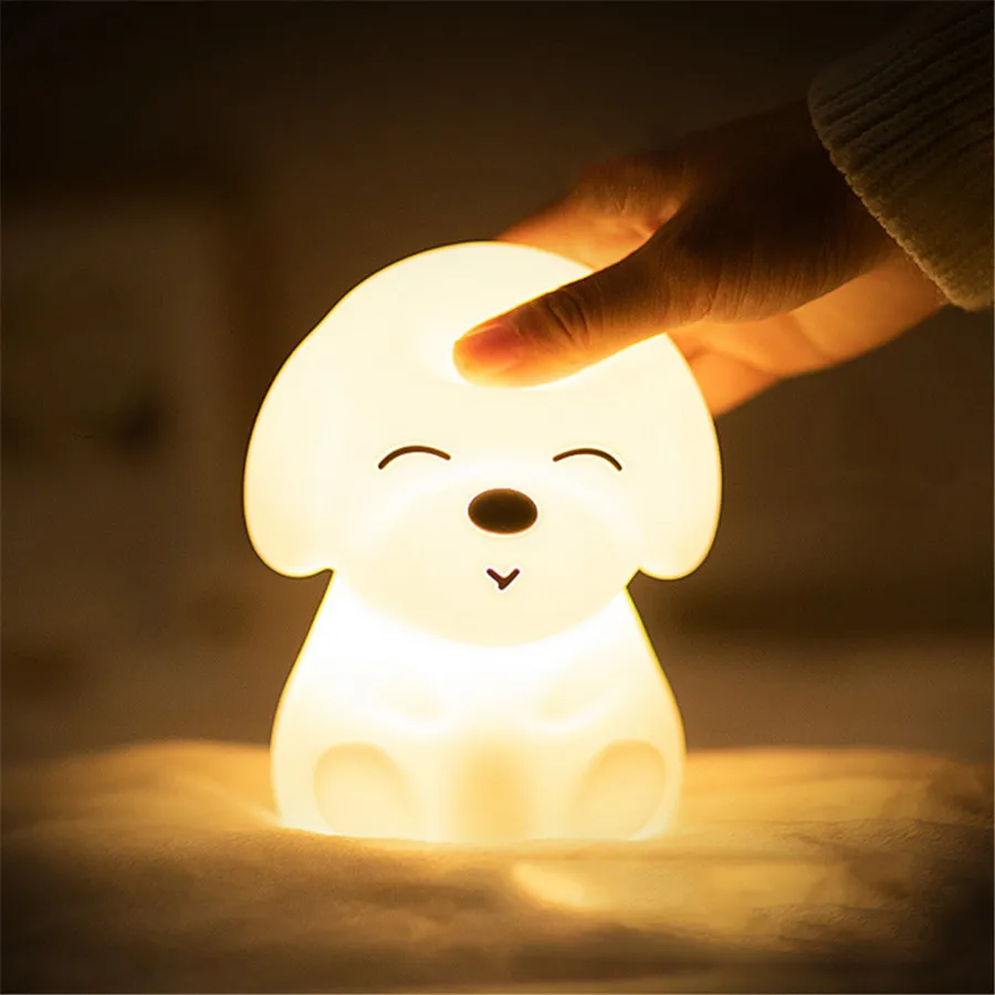 Colorful DOG LED Night Light Animal Light USB Rechargeable Silicone Soft Cartoon Touch light Children Night Lamp Bedroom Light
Colorful DOG LED Night Light Animal Light USB Rechargeable Silicone Soft Cartoon Touch light Children Night Lamp Bedroom Light