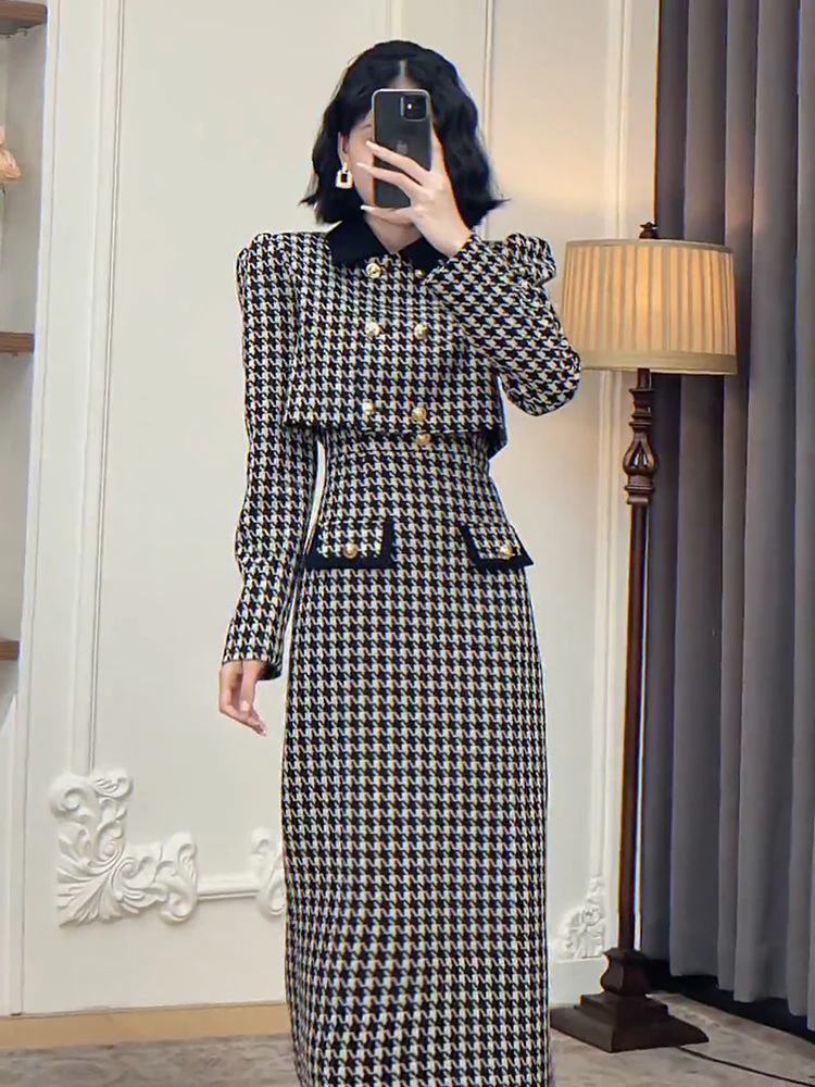 2023 Summer Spring New 2 Piece Elegant Skirt Suit Short Jakcet+Long Plaid Skirt Dresses Two Piece Outfits
2023 Summer Spring New 2 Piece Elegant Skirt Suit Short Jakcet+Long Plaid Skirt Dresses Two Piece Outfits
