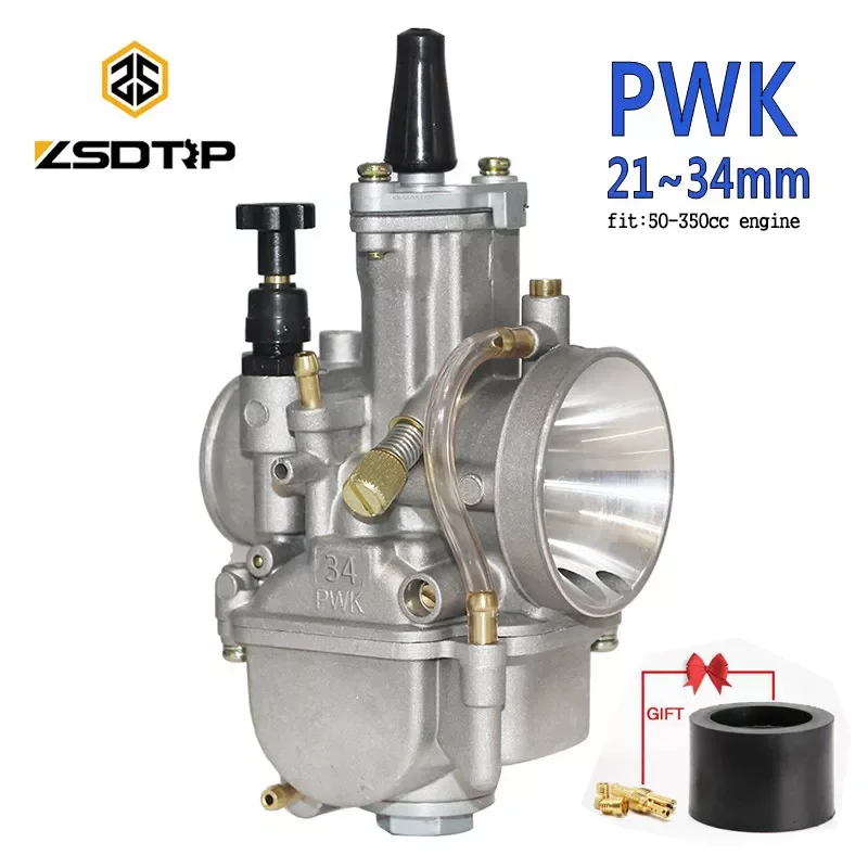 

ZSDTRP 2T 4T Universal Keihin Koso Oko Motorcycle PWK Carburetor 21 24 26 28 30 32 34mm With Power Jet For Racing Motor