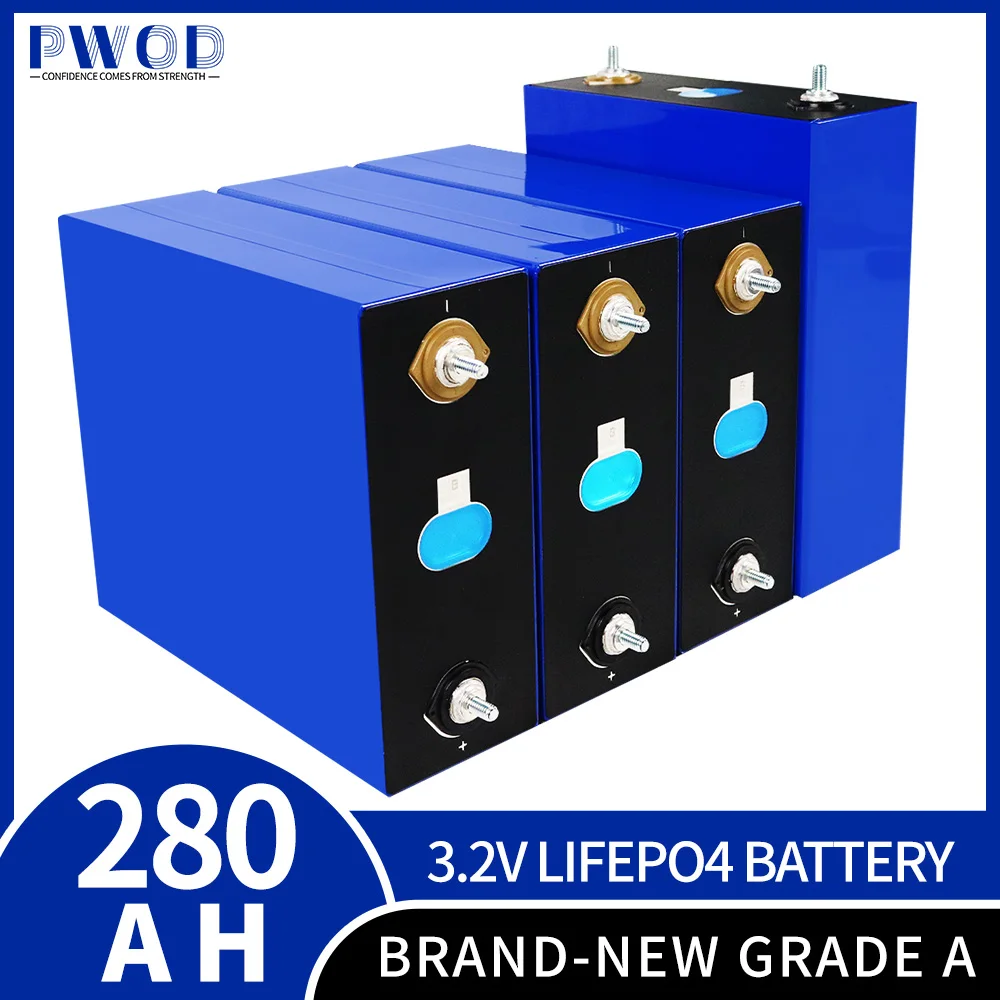 3.2V 280AH Rechargeable Battery Lifepo4 Lithium Iron Phosphate Solar Cell for DIY 12V 24V 48V Boat Golf Cart RV EV Forklift
3.2V 280AH Rechargeable Battery Lifepo4 Lithium Iron Phosphate Solar Cell for DIY 12V 24V 48V Boat Golf Cart RV EV Forklift