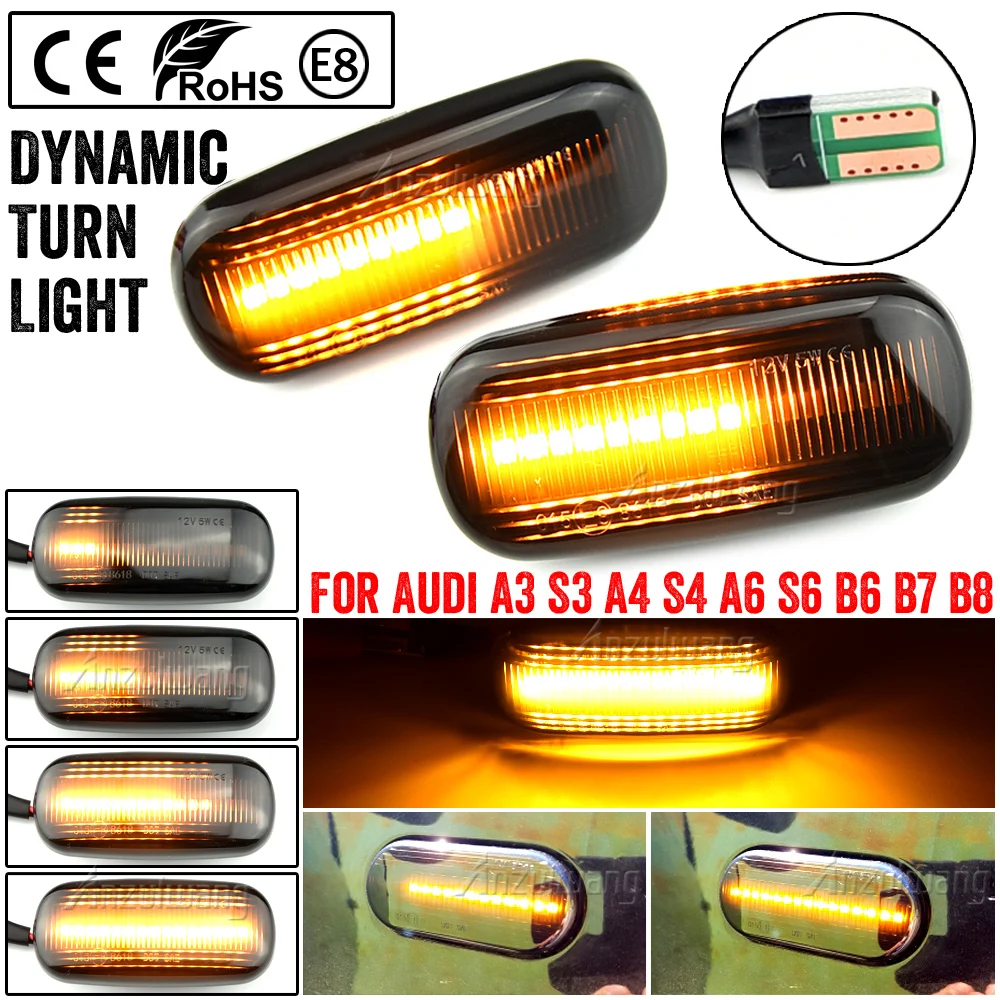 For Audi A3 S3 8P A4 S4 RS4 B6 B7 A6 S6 RS6 C6 05-08 Dynamic Turn Signal Light LED Side Marker Fender Sequential Indicator Lamp
For Audi A3 S3 8P A4 S4 RS4 B6 B7 A6 S6 RS6 C6 05-08 Dynamic Turn Signal Light LED Side Marker Fender Sequential Indicator Lamp