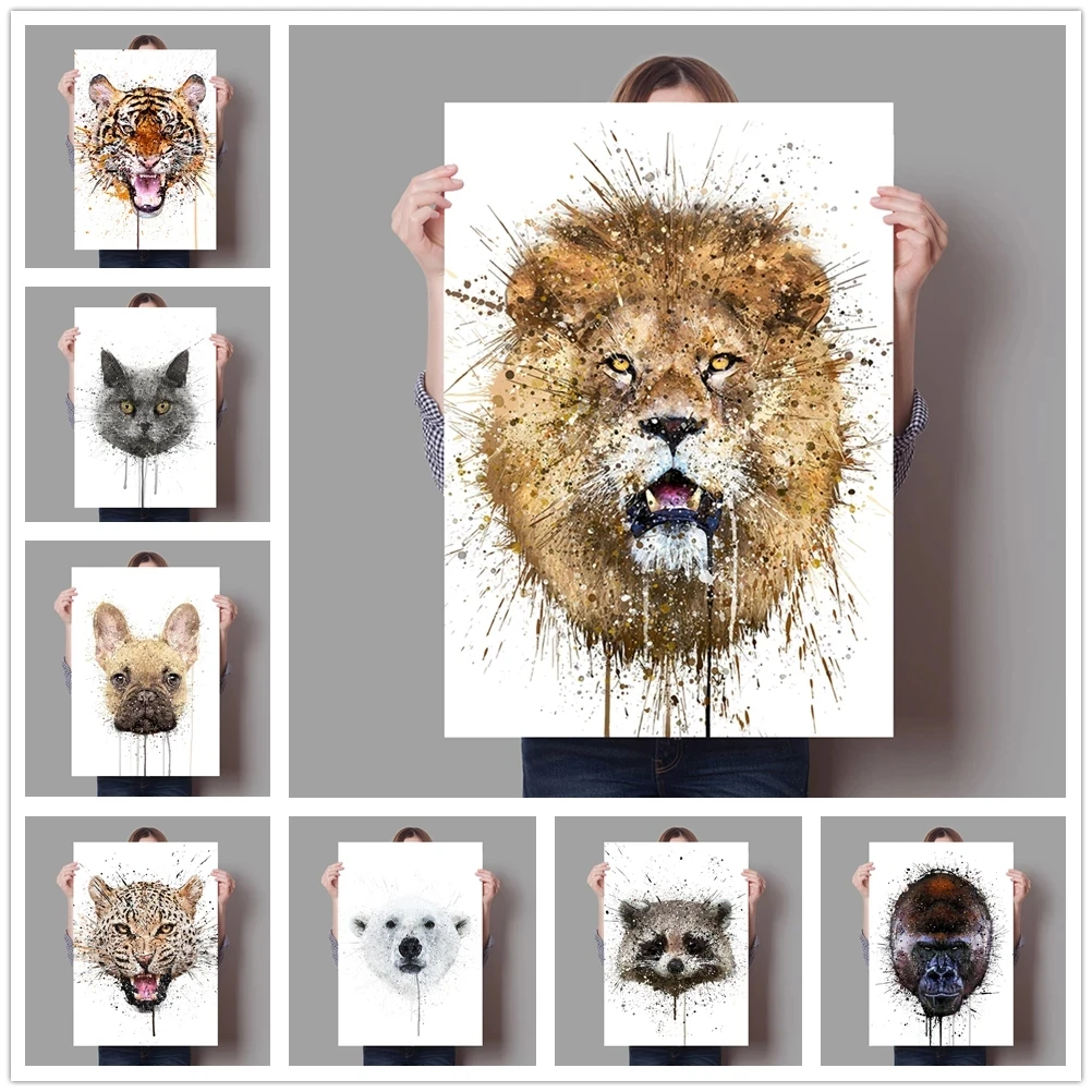 Canvas HD Printed Poster Home Decor Lion Tiger Animal Painting Wall Art Cat Dog Monkey Pictures For Living Room Modular No Frame
Canvas HD Printed Poster Home Decor Lion Tiger Animal Painting Wall Art Cat Dog Monkey Pictures For Living Room Modular No Frame
