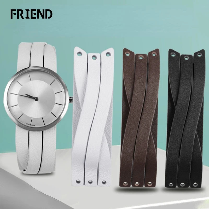 

8888Substitute CK Strap Women's Genuine Leather K2r2s1/K2r2s6/K2r2m1/Platinum Cowhide Watch Strap Accessories