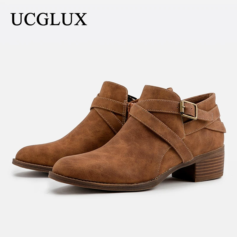 Винтажные кожаные женские ботинки, модные однотонные ботильоны больших размеров на низком каблуке, женские Винтажные ботинки с круглым нос...
Винтажные кожаные женские ботинки, модные однотонные ботильоны больших размеров на низком каблуке, женские Винтажные ботинки с круглым нос...