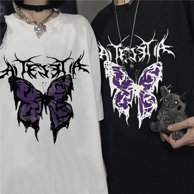 Oversized T Shirt Harajuku Streetwear Tops Women T-shirts Unisex Short-sleeved Female Clothes Punk Butterfly Graphic Tee Shirts
Oversized T Shirt Harajuku Streetwear Tops Women T-shirts Unisex Short-sleeved Female Clothes Punk Butterfly Graphic Tee Shirts