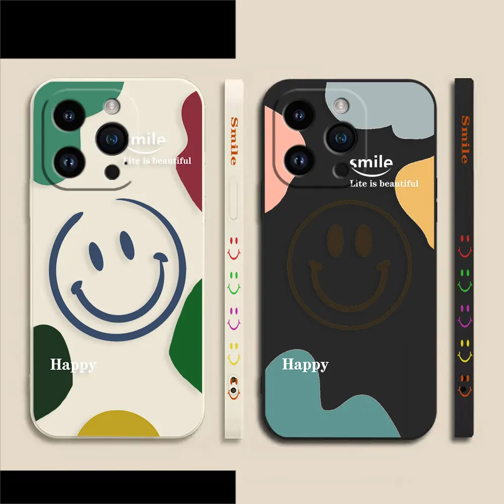 Cute Happy Smiling Face Phone Case For Apple iPhone 14 13 12 11 Pro XS Max Mini X XR SE 7 8 6 6S Plus Colour Liquid Case Funda
Cute Happy Smiling Face Phone Case For Apple iPhone 14 13 12 11 Pro XS Max Mini X XR SE 7 8 6 6S Plus Colour Liquid Case Funda