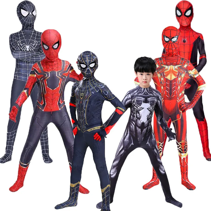 

Костюм Супергероя человека-паука, боди для детей, спандекс, зентай, Хэллоуин, Человек-паук, косплей, комбинезон, 3D стиль