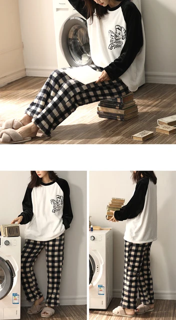 Solid Winter Warm Women Pyjamas Sets Thick Plus Velvet Long Sleeve Sleepwear Flannel Pajama Sets Loose Home Clothing Suit
Solid Winter Warm Women Pyjamas Sets Thick Plus Velvet Long Sleeve Sleepwear Flannel Pajama Sets Loose Home Clothing Suit