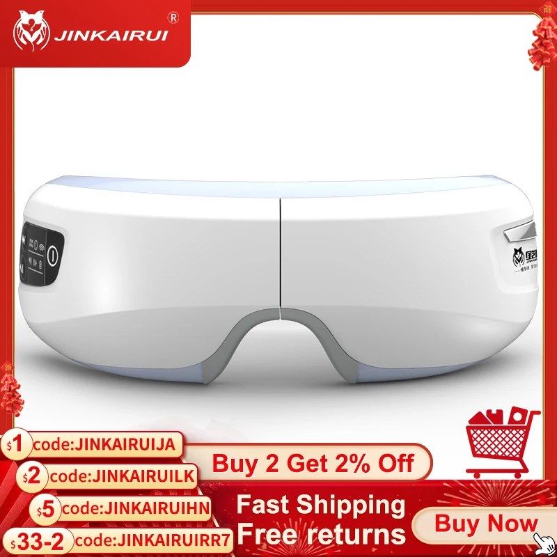 Jinkairui New Electric Smart Massager Eyes Glasses Rechargeable Adjustable Pressure Bluetooth Heating Air Pressure Music Gift
Jinkairui New Electric Smart Massager Eyes Glasses Rechargeable Adjustable Pressure Bluetooth Heating Air Pressure Music Gift