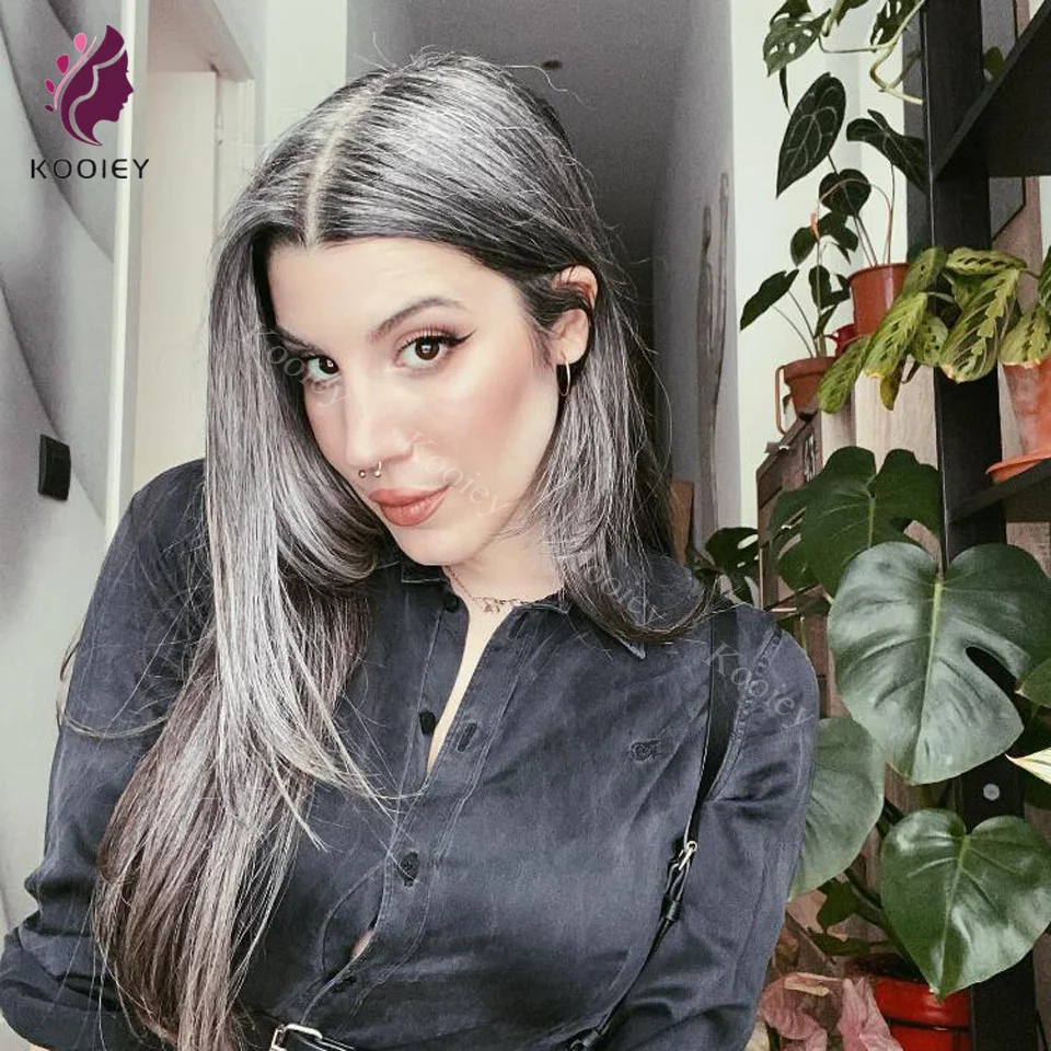 Highlight Straight Wigs Black With Gray Highlighter Human Hair 13x4 Lace Frontal Wig Brazilian Salt and Pepper Wigs For Women
Highlight Straight Wigs Black With Gray Highlighter Human Hair 13x4 Lace Frontal Wig Brazilian Salt and Pepper Wigs For Women