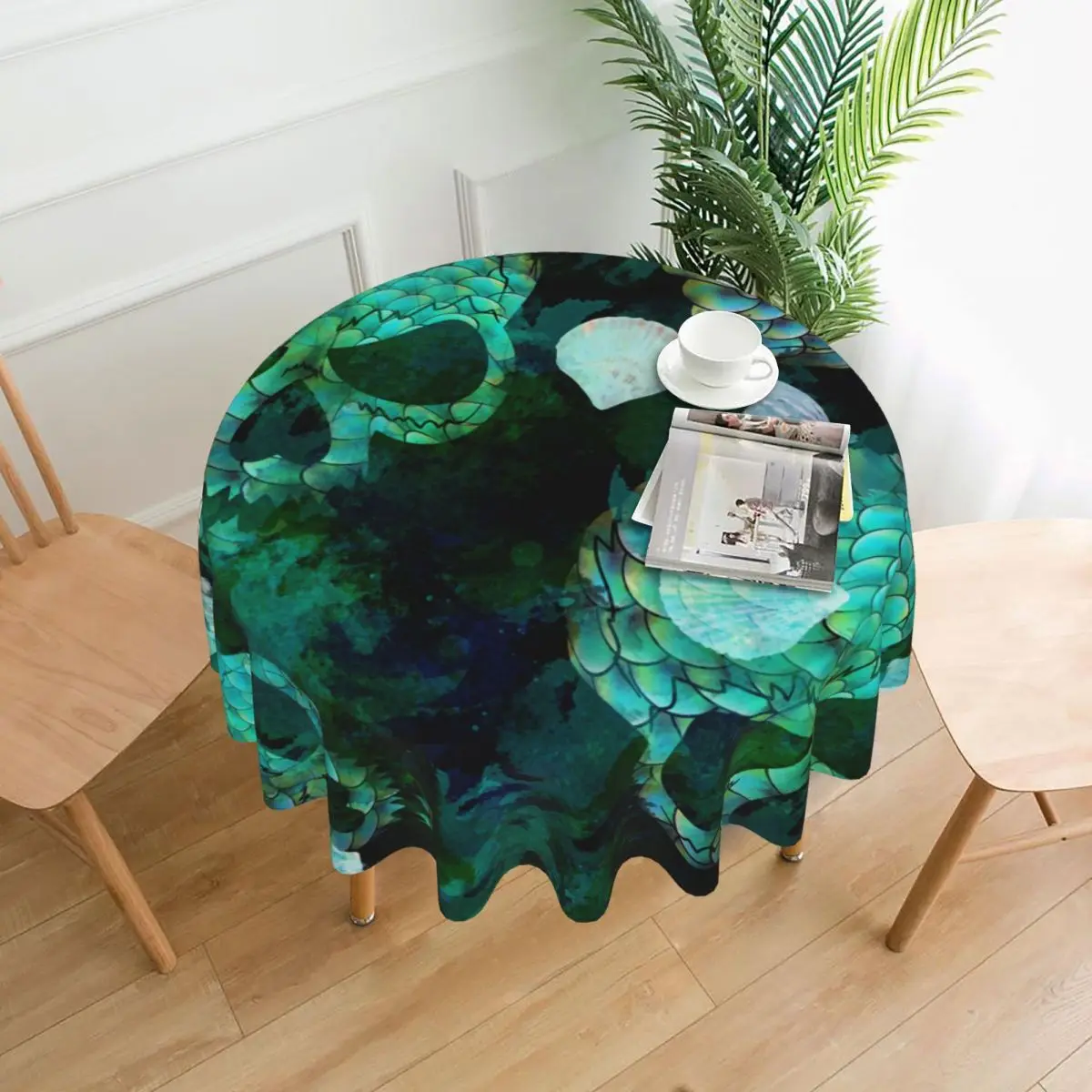 Round Tablecloth Mermaid Scale Seashells Skulls Cover Washable Table Cloth for Tea Table
Round Tablecloth Mermaid Scale Seashells Skulls Cover Washable Table Cloth for Tea Table