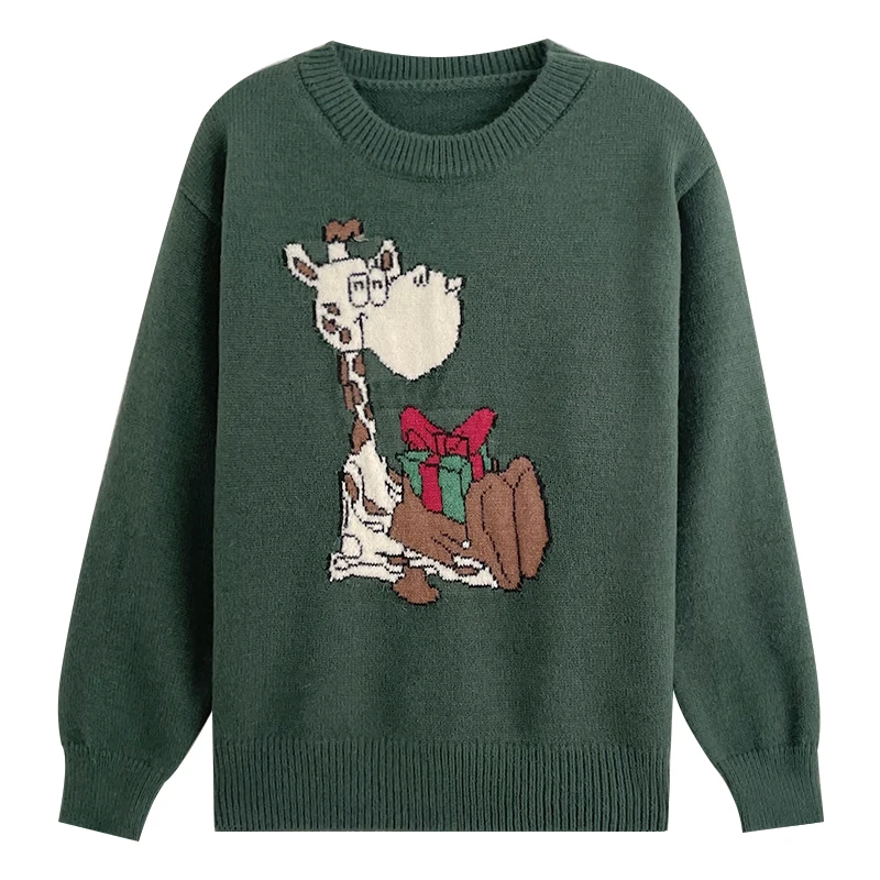 Vintage comfortable velvet cute deer jacquard lazy wind cartoon pullover sweater
Vintage comfortable velvet cute deer jacquard lazy wind cartoon pullover sweater