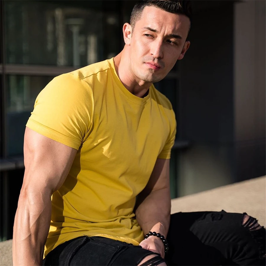 Summer New Leisure Fitness T Shirt Men Fashion Everyday Short Sleeve T-shirt Cotton Bodybuilding Muscle Tshirt Man Clothing
Summer New Leisure Fitness T Shirt Men Fashion Everyday Short Sleeve T-shirt Cotton Bodybuilding Muscle Tshirt Man Clothing