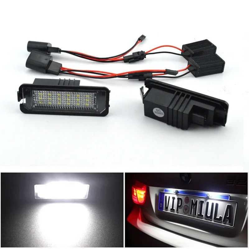 2x18SMD Error Free LED License Number Plate Light Lamps For VW Golf MK4 MK5 MK6 Passat Polo CC Eos SciroccoLicense Number Plate
2x18SMD Error Free LED License Number Plate Light Lamps For VW Golf MK4 MK5 MK6 Passat Polo CC Eos SciroccoLicense Number Plate