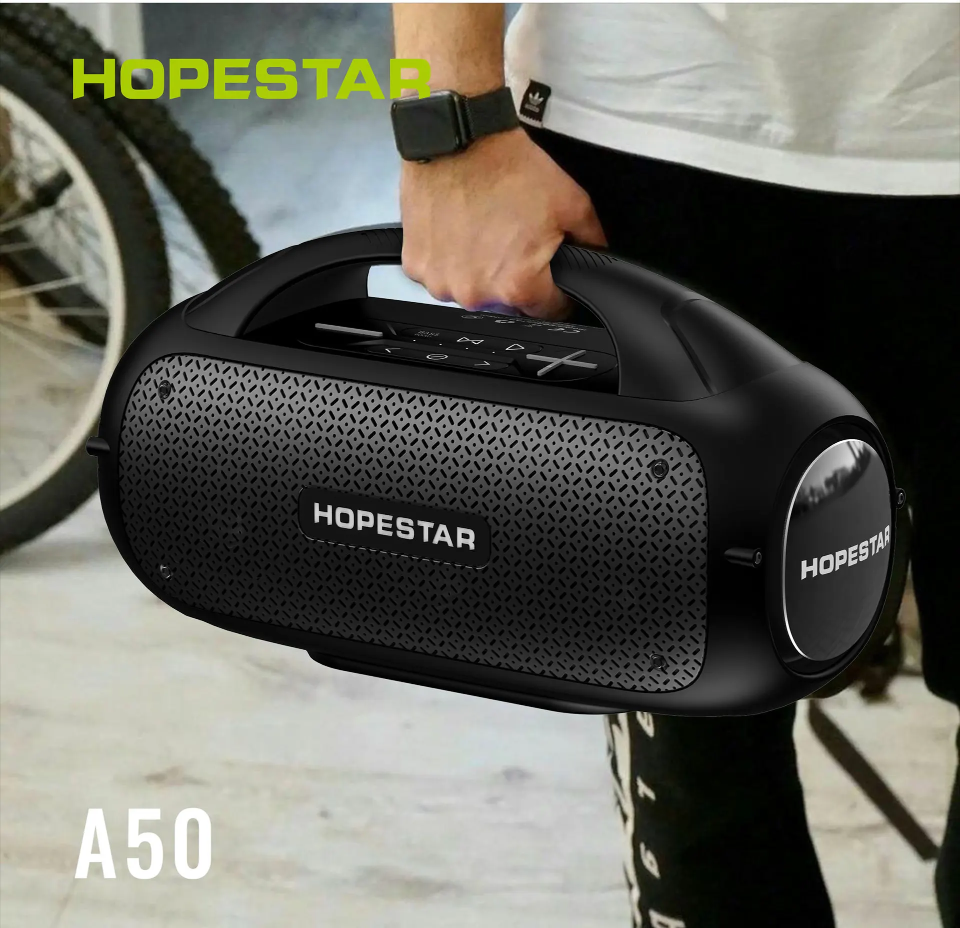 Портативная Bluetooth-Колонка HOPESTAR A50 мощностью 80 Вт, мощная колонка, беспроводной сабвуфер, MP3-плеер и микрофон для караоке
Портативная Bluetooth-Колонка HOPESTAR A50 мощностью 80 Вт, мощная колонка, беспроводной сабвуфер, MP3-плеер и микрофон для караоке
