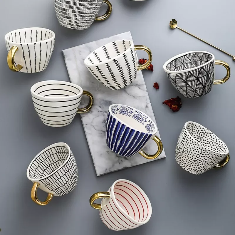 New in Irregular Geometric Ceramic Mugs With Gold Handle Handmade Coffee Cups Shaped Tea Milk Mug Cup Unique Gifts Home Decor
New in Irregular Geometric Ceramic Mugs With Gold Handle Handmade Coffee Cups Shaped Tea Milk Mug Cup Unique Gifts Home Decor