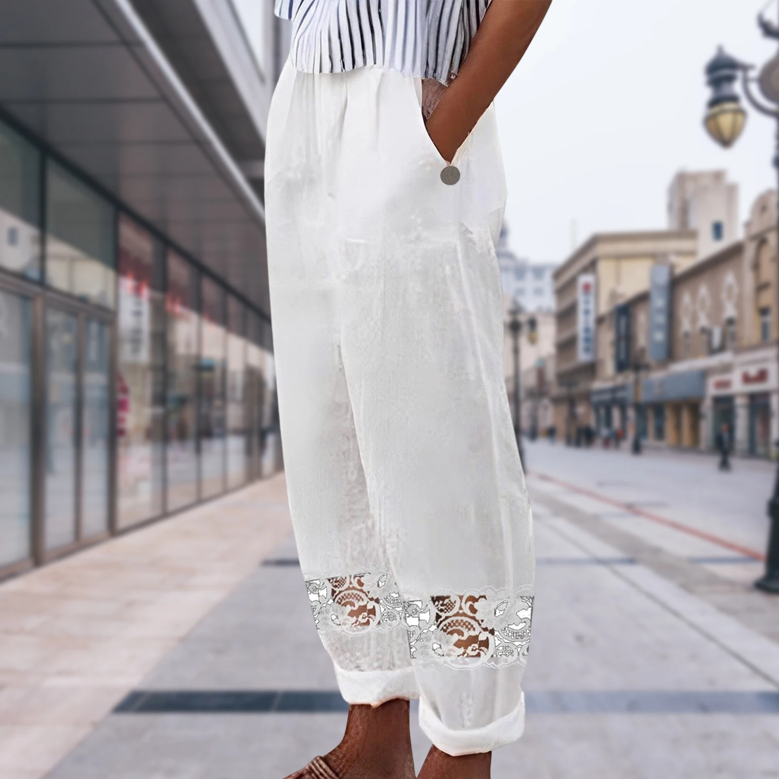 Брюки-карандаш женские однотонные с эластичной талией и карманами
Брюки-карандаш женские однотонные с эластичной талией и карманами