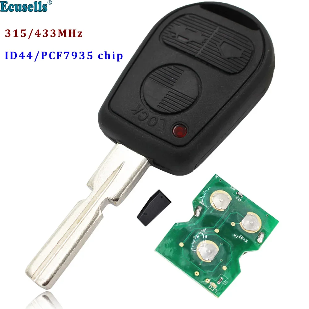 3 Buttons Remote Control Key Fob 315MHz or 433MHz with ID44 PCF7935 Chip for BMW EWS 7 SERIES HU58 Uncut Blade
3 Buttons Remote Control Key Fob 315MHz or 433MHz with ID44 PCF7935 Chip for BMW EWS 7 SERIES HU58 Uncut Blade