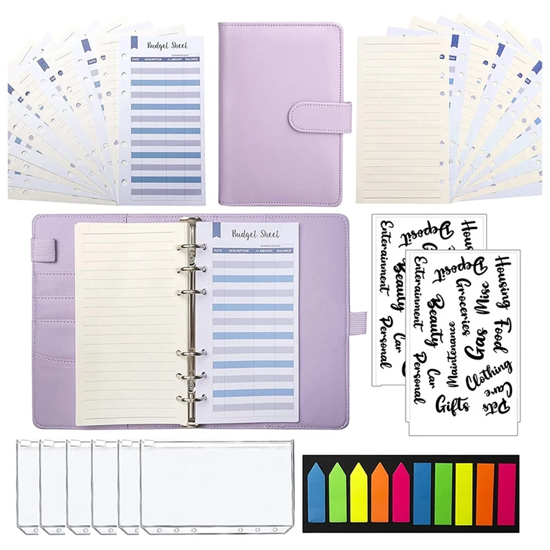A6 Binder,Money Organizer For Cash Expense Budget Sheet, Loose Leaf Paper,Page Markers,Labels Stickers For Budgeting
A6 Binder,Money Organizer For Cash Expense Budget Sheet, Loose Leaf Paper,Page Markers,Labels Stickers For Budgeting