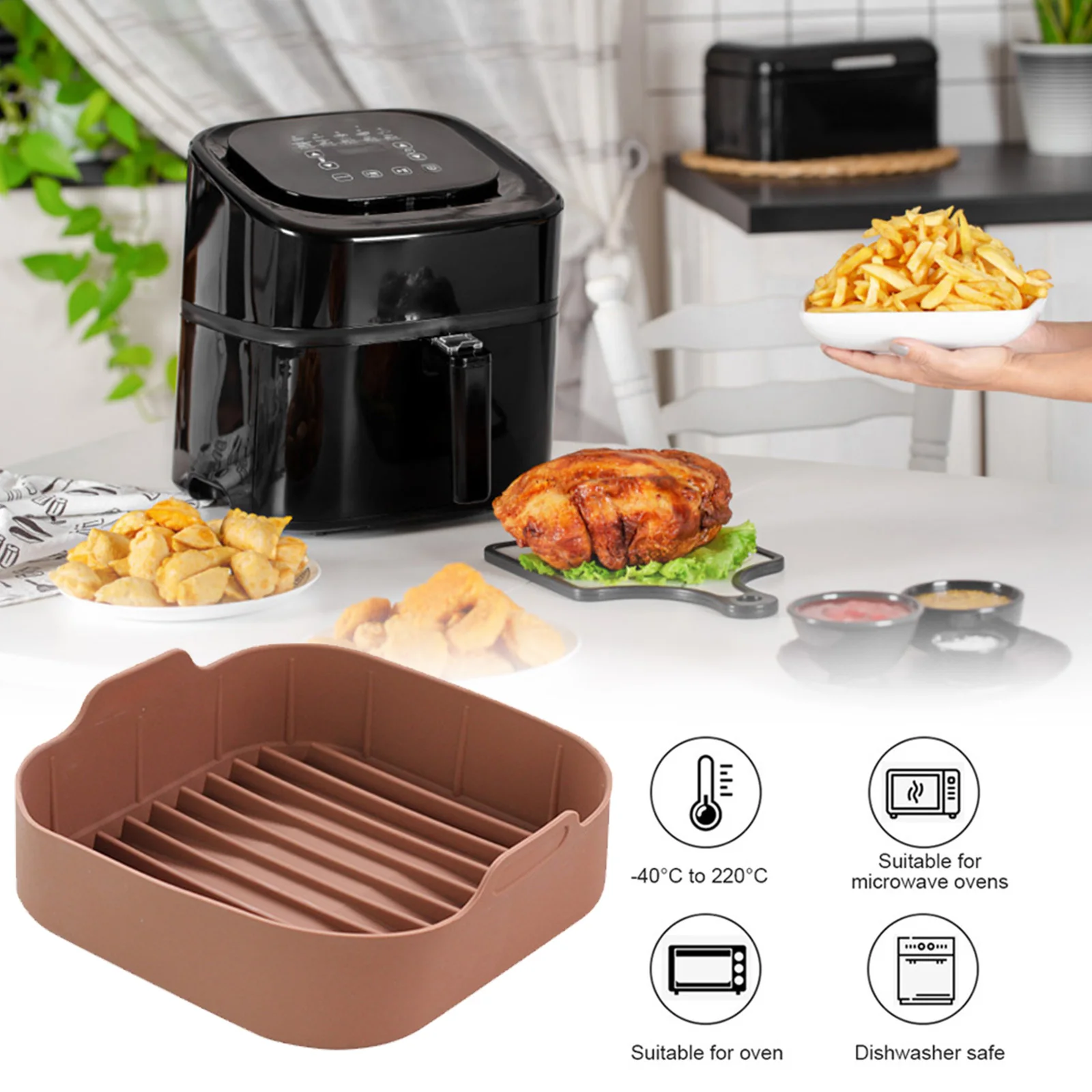 Square Air Fryers Oven Baking Tray AirFryer Silicone Pot Replacemen Grill Pan Accessories Bread Fried Chicken Pizza Basket Mat
Square Air Fryers Oven Baking Tray AirFryer Silicone Pot Replacemen Grill Pan Accessories Bread Fried Chicken Pizza Basket Mat