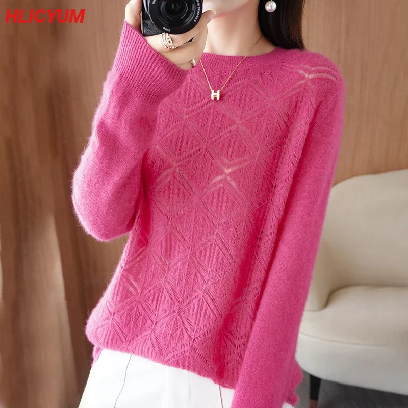 Cashmere Sweater Women Elegant Fall/Winter New 100% Pure Wool Pullover Hollow Crew Neck Knit Casual Overside Ladies Tops Loose
Cashmere Sweater Women Elegant Fall/Winter New 100% Pure Wool Pullover Hollow Crew Neck Knit Casual Overside Ladies Tops Loose